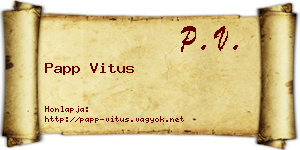 Papp Vitus névjegykártya