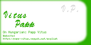 vitus papp business card